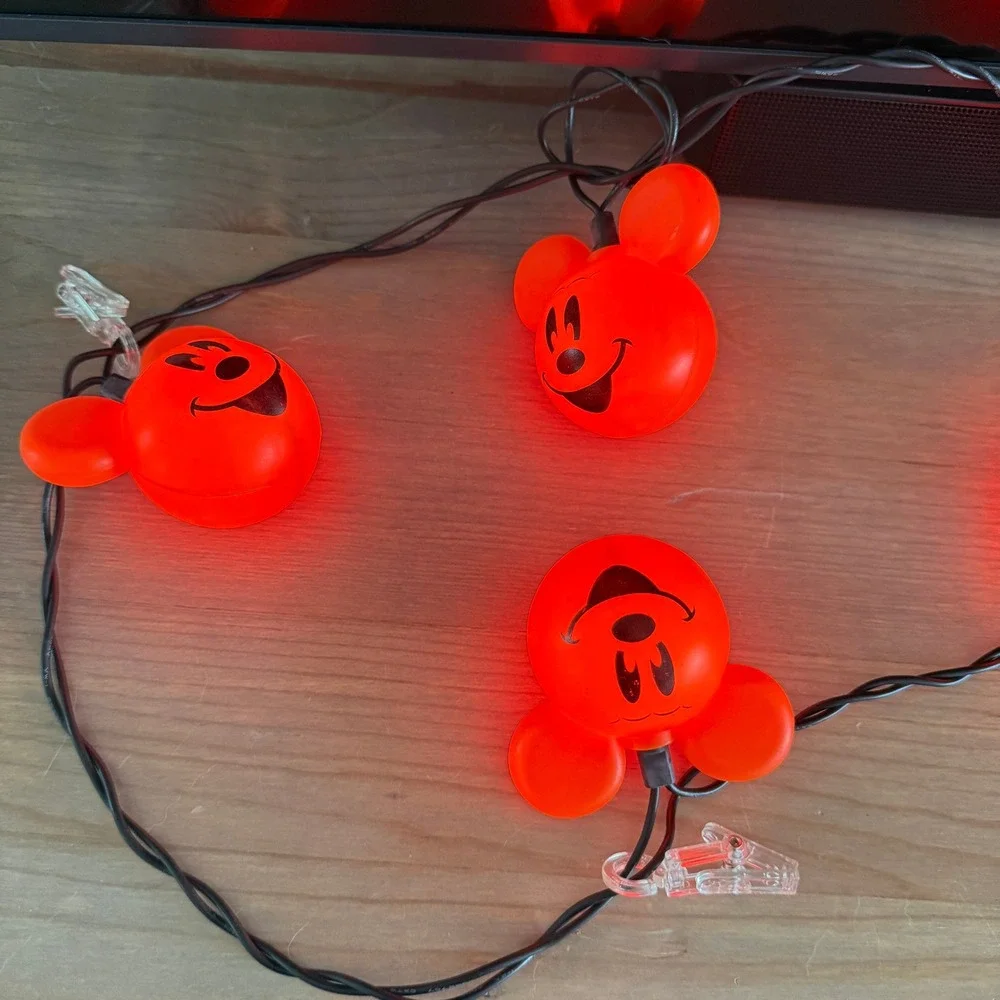 DISNEY PARKS AUTHENTIC MICKEY MOUSE Pumpkin Lights Set/10 Indoor/Outdoor HTF
